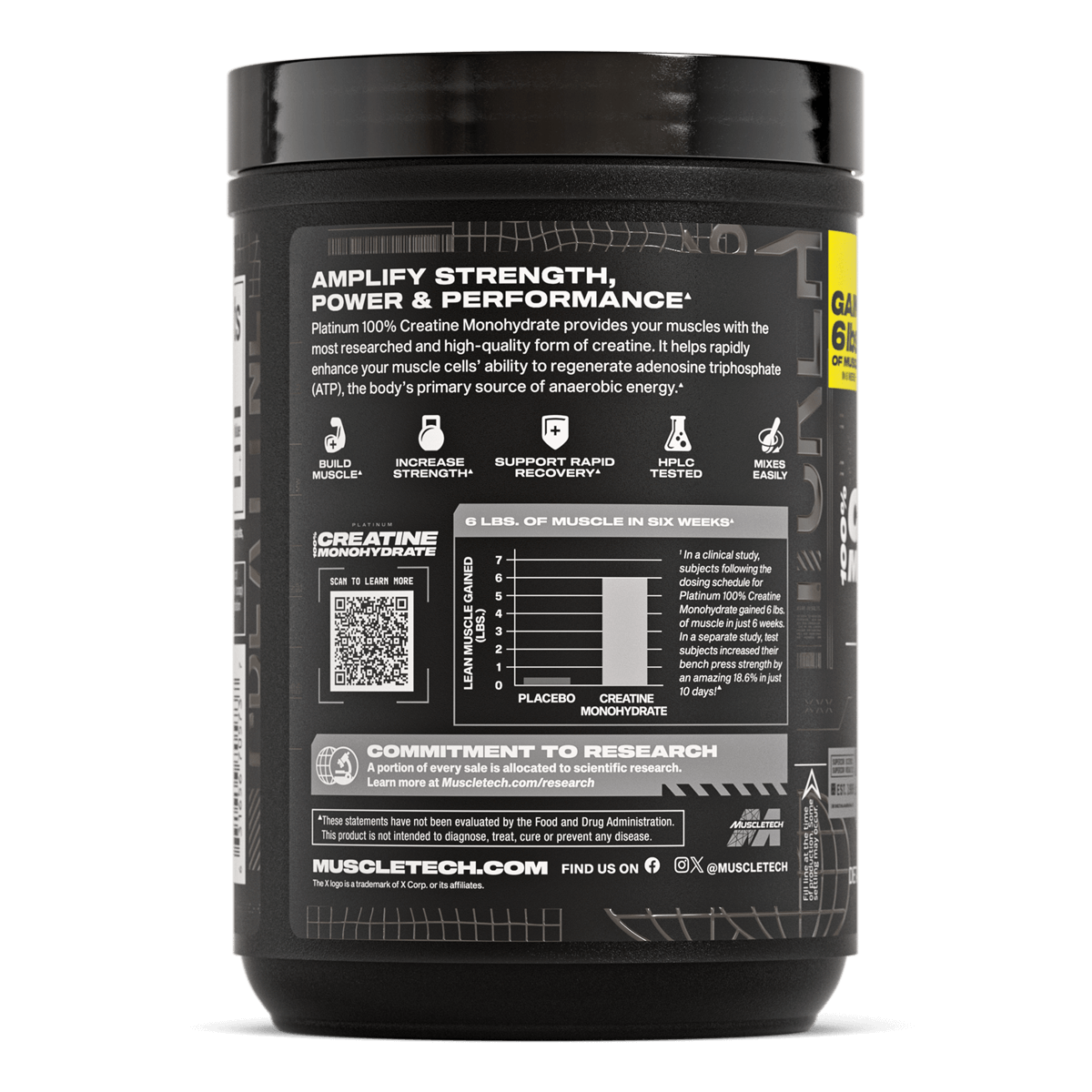 MUSCLETECH PLATINUM CREATINE 400G 80 SERVICIOS