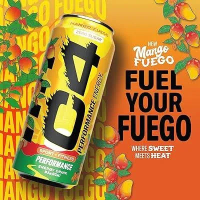 CELLUCOR C4 PERFORMANCE ENERGY DRINK - MANGO FUEGO, 16 FL OZ CAN X 12